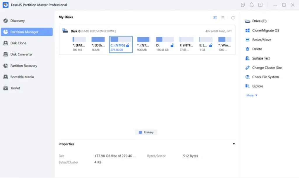 easeus partition master portable