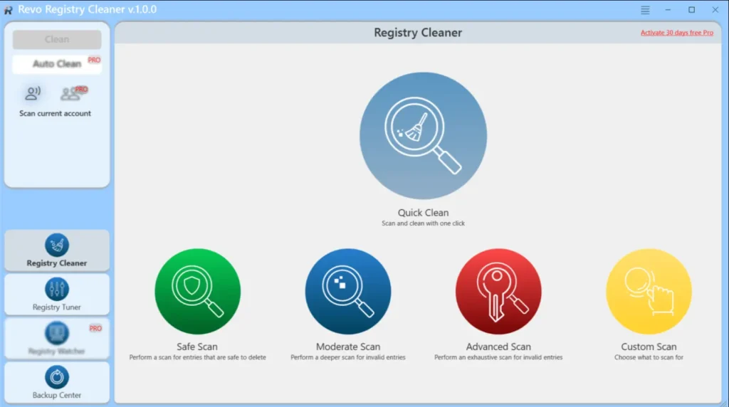 Revo Registry Cleaner Portable Windows